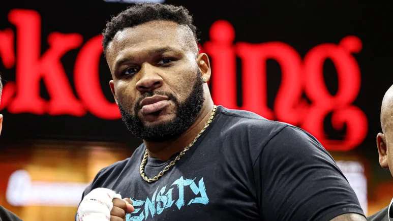 WATCH Jarrell Miller push Anthony Joshua